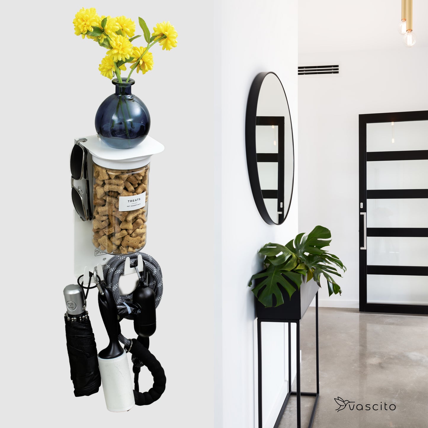Dog Leash Holder for Wall, Dog Storage Organizer with 4.75" Dog Shelf