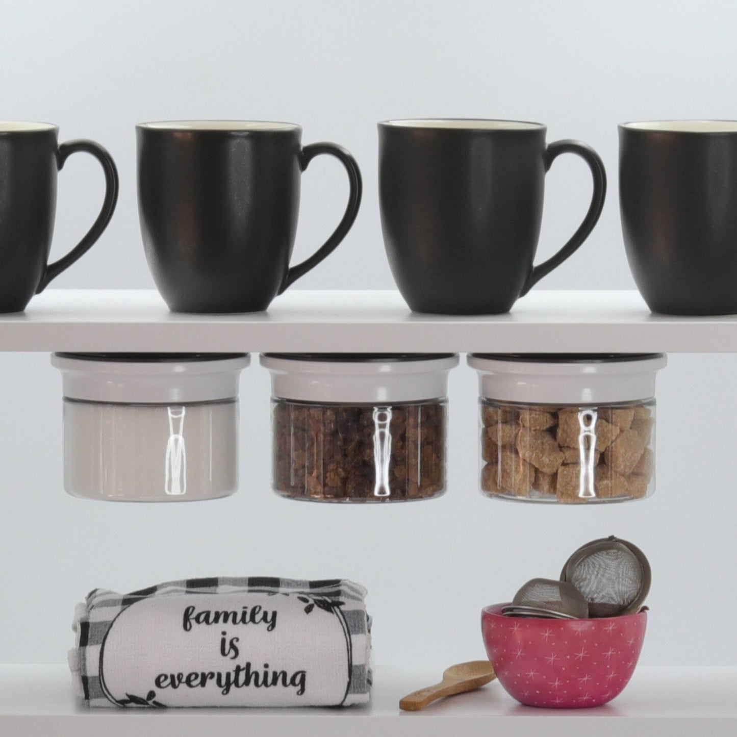 Kitchen Space Saving Stash Jars Organizer for Cabinets