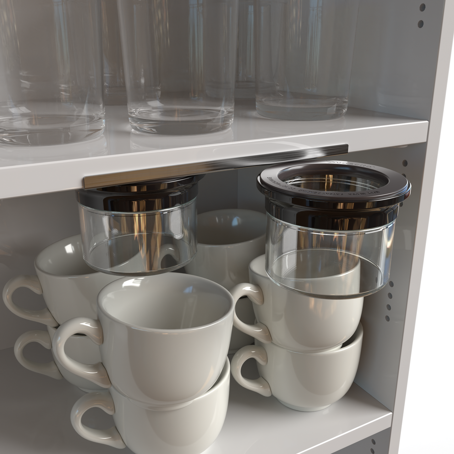 Laundry Jars Under Cabinet Organizer and Under Shelf Soap Jar
