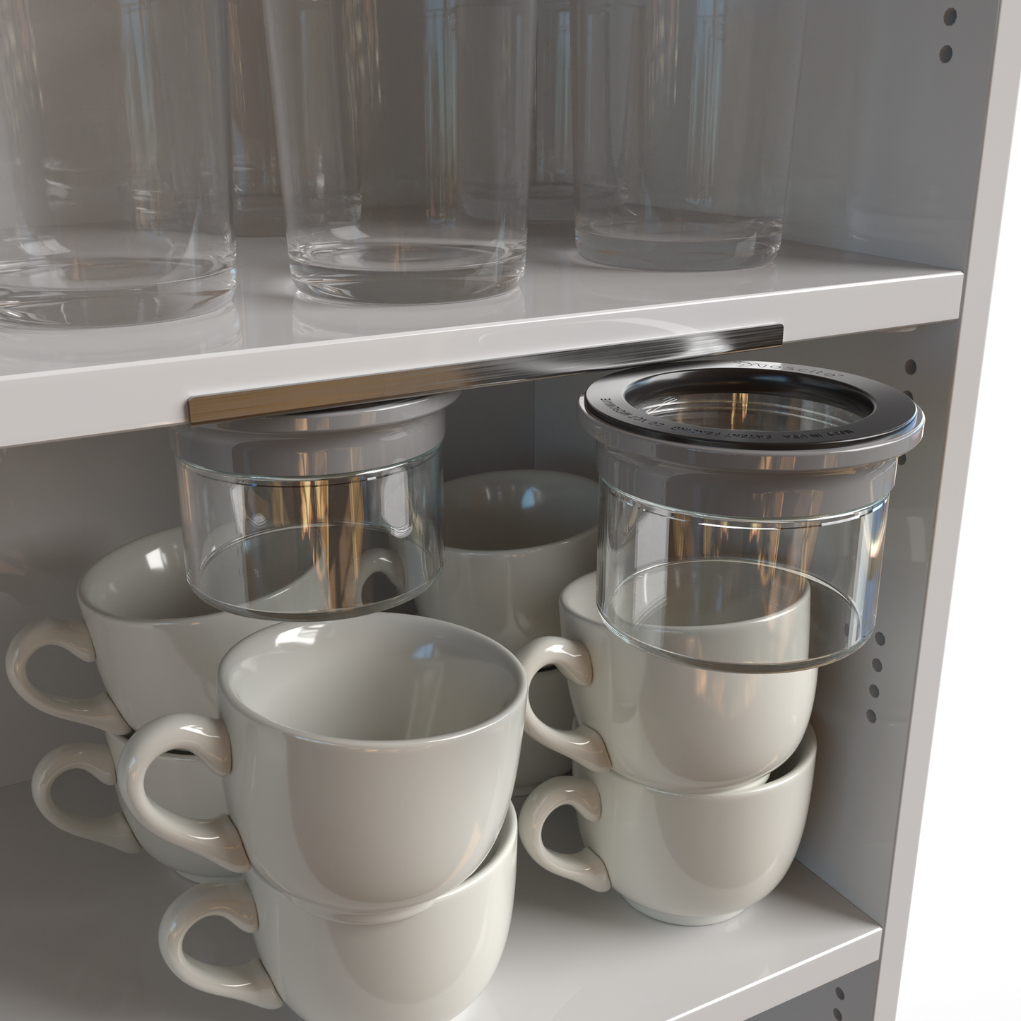 Laundry Jars Under Cabinet Organizer and Under Shelf Soap Jar