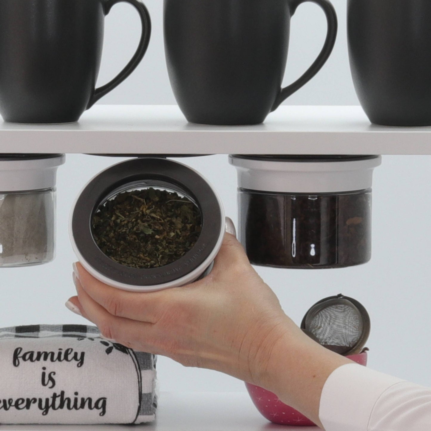 Kitchen Space Saving Stash Jars Organizer for Cabinets