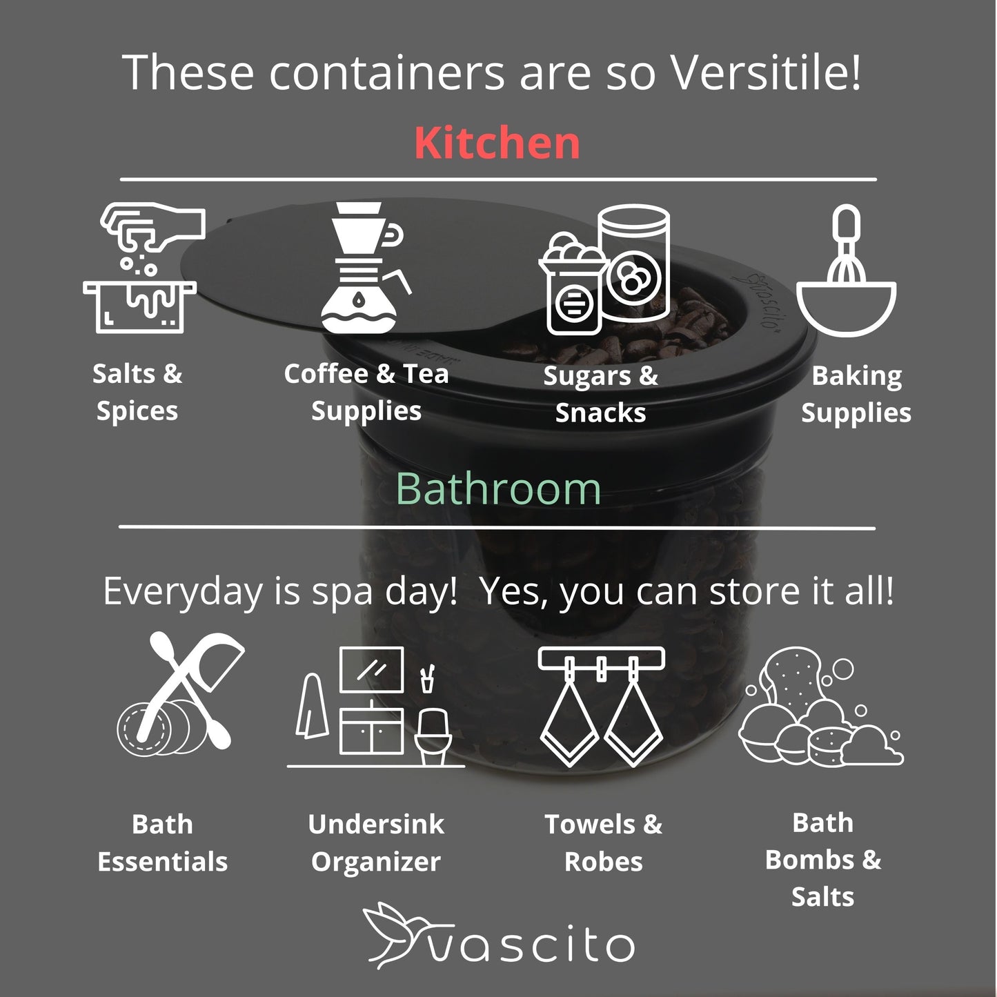 Kitchen Space Saving Stash Jars Organizer for Cabinets