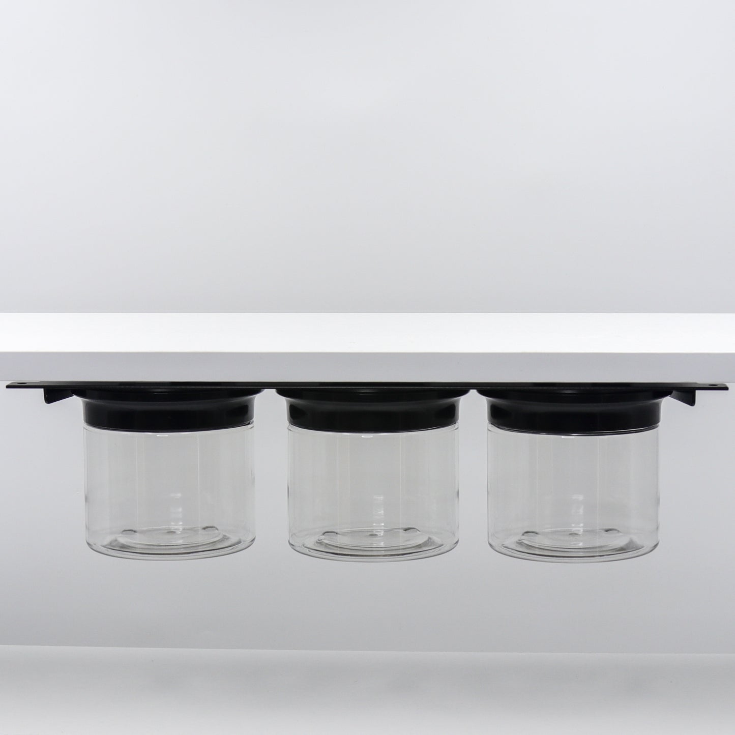 Under the Sink Bathroom Storage - Includes Modern Bath Canisters with Labels for Cotton Balls, Rounds, Flossers and more!