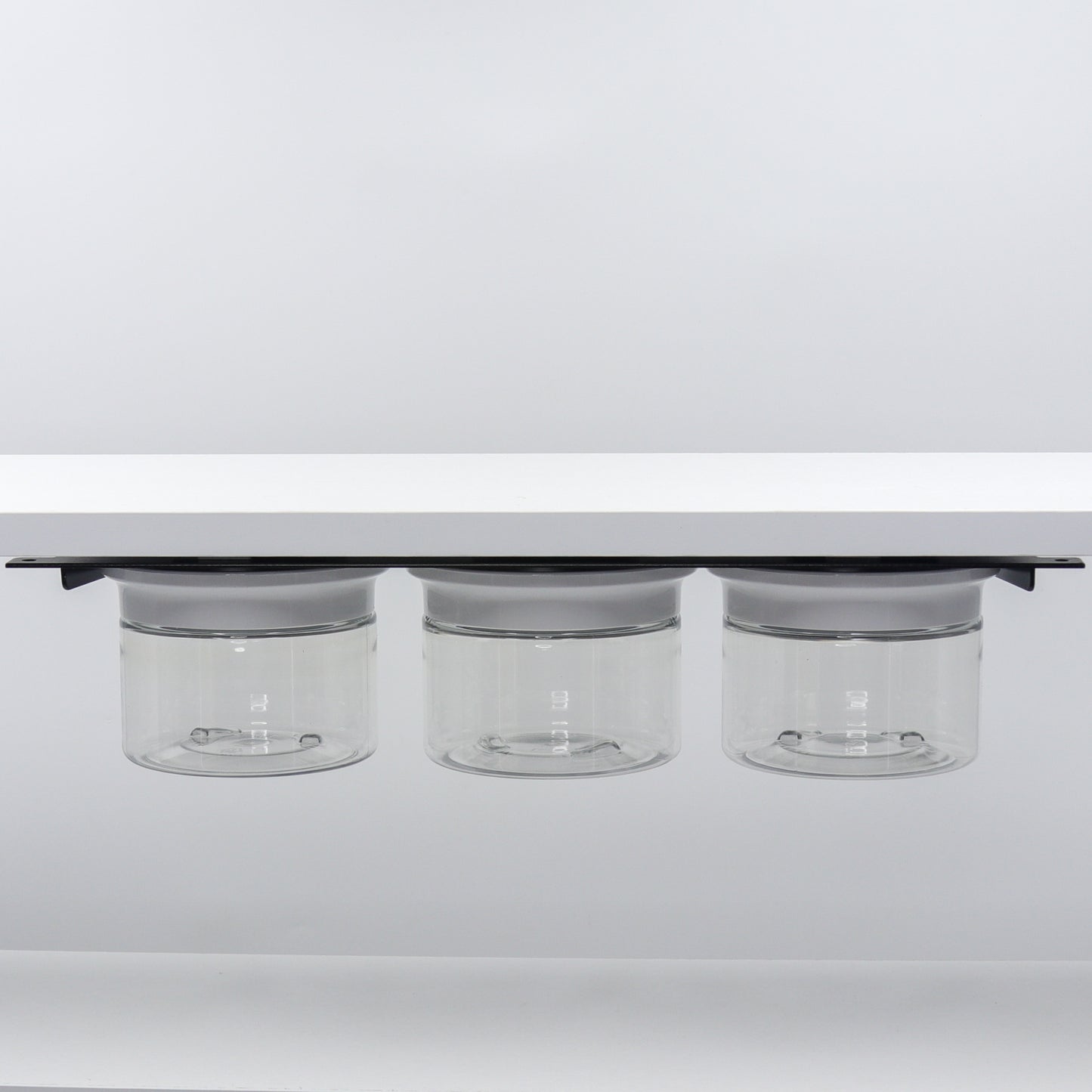 Under the Sink Bathroom Storage - Includes Modern Bath Canisters with Labels for Cotton Balls, Rounds, Flossers and more!