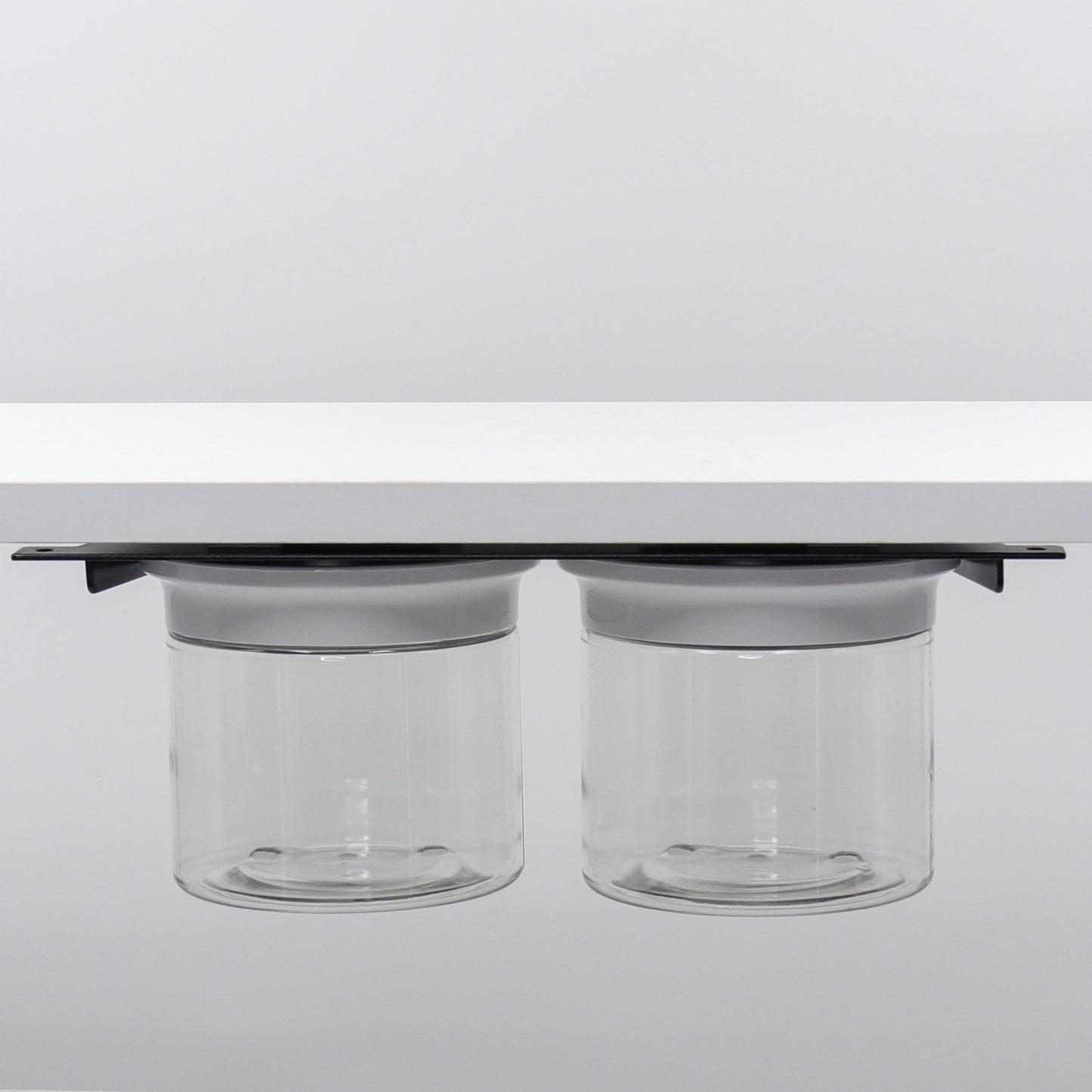 Under the Sink Bathroom Storage - Includes Modern Bath Canisters with Labels for Cotton Balls, Rounds, Flossers and more!