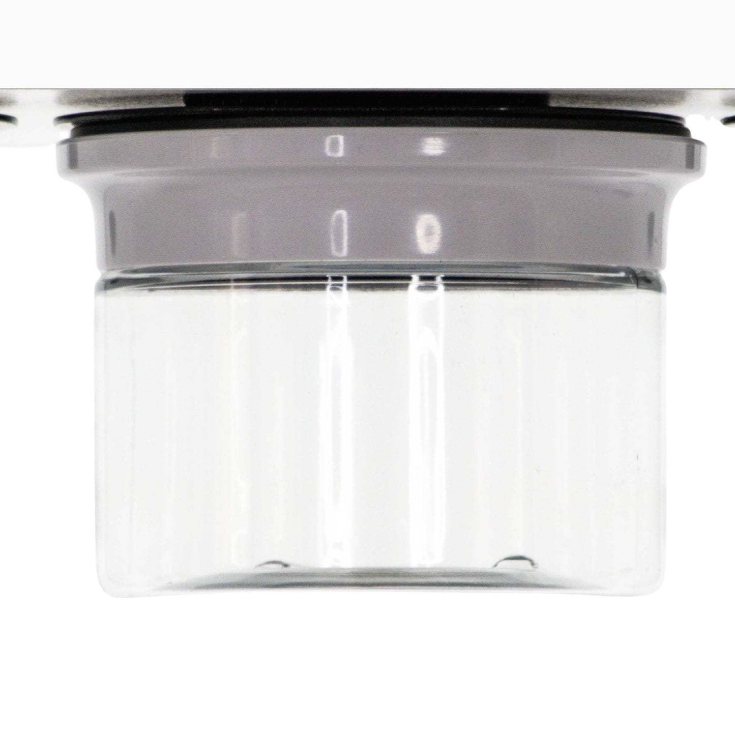 Empty Office Stash Jar - Magnetic Jar with gray lid mounted under a shelf, ideal for organizing small office items or snacks.