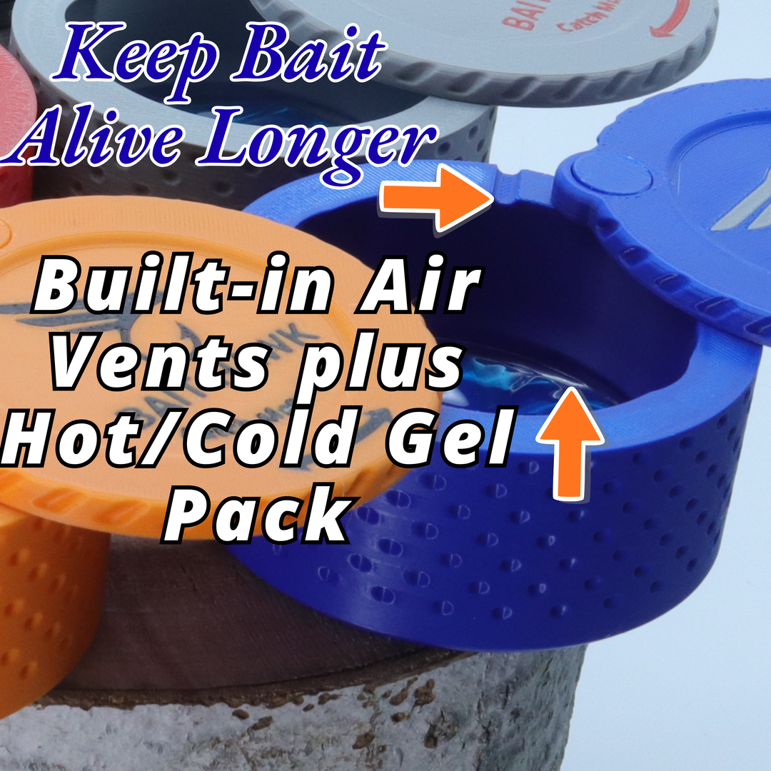 Ice Fishing Bait Puck – One-Handed Quick Access with Built-In Talon Cutters &amp; Insulated Design