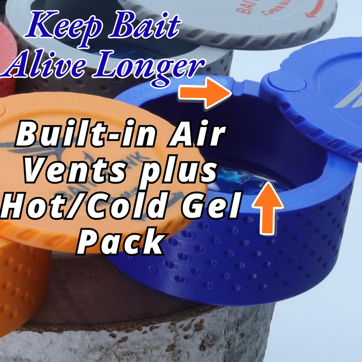 Ice Fishing Bait Puck – One-Handed Quick Access with Built-In Talon Cutters &amp; Insulated Design