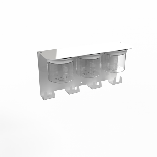 Mail and Key Organizer, Wall Mount with 13.5" Entryway Shelf and 3 Candy Storage Jars in Designer White