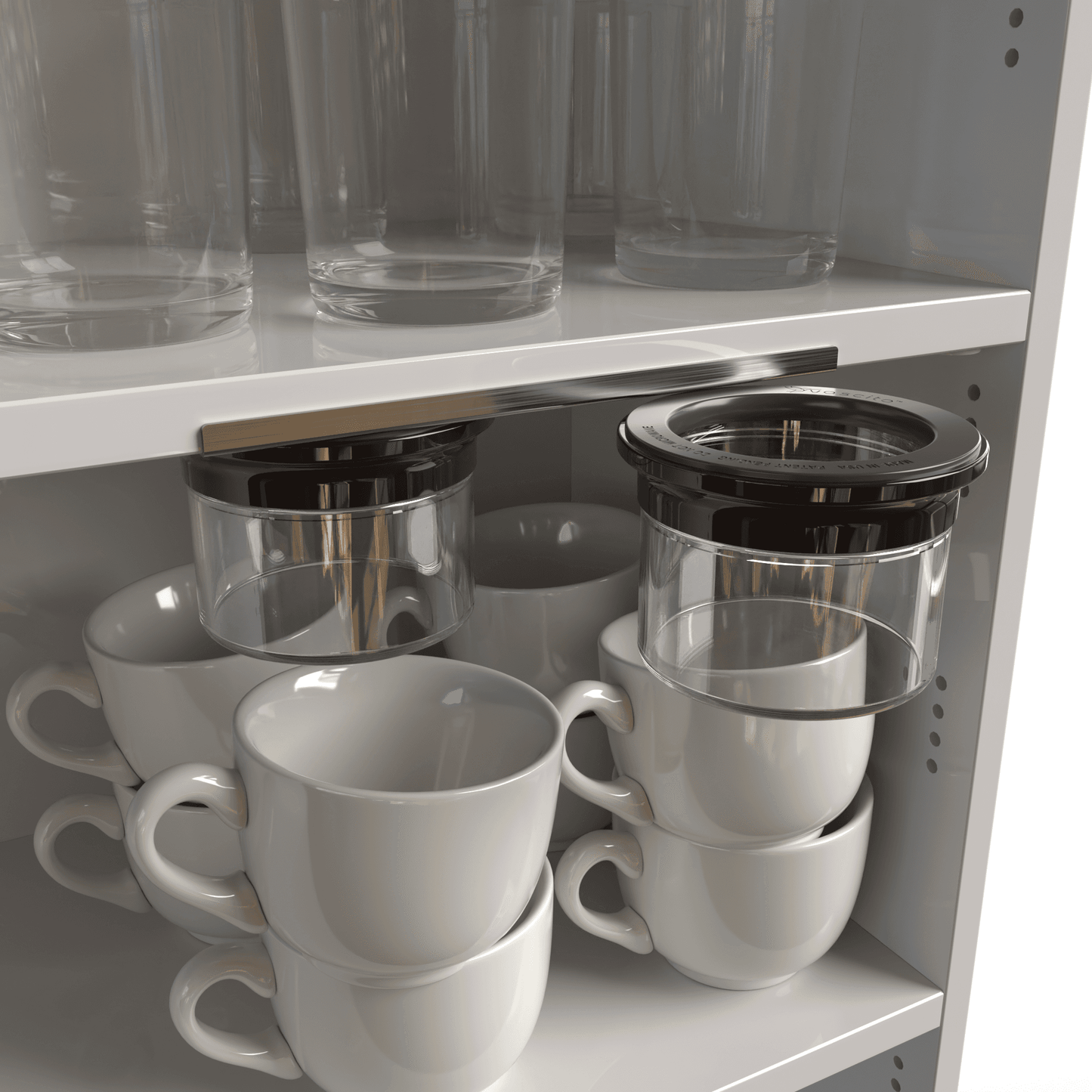 Laundry Jars Under Cabinet Organizer and Under Shelf Soap Jar