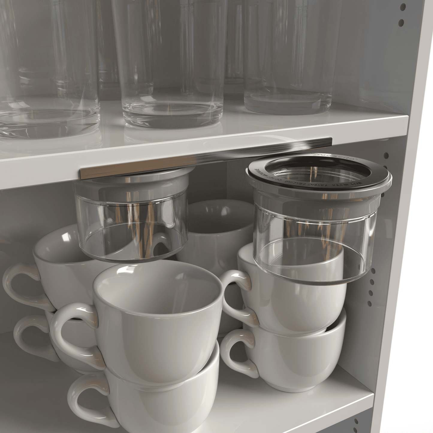 Laundry Jars Under Cabinet Organizer and Under Shelf Soap Jar